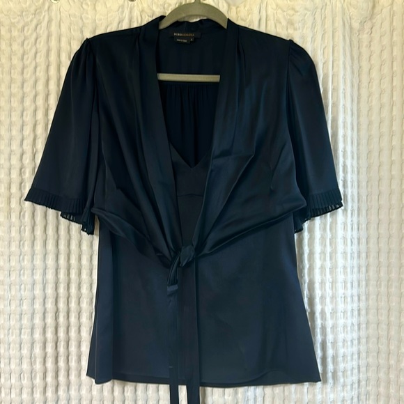 BCBGMaxAzria Tops - BCBG silk wrap blouse black